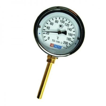 Термометр биметаллический радиальный Дк100 L100мм G1/2" 160С ТБ-100-2 Метер