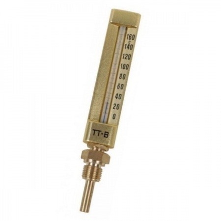 Термометр жидкостной виброустойчивый прямой L150мм G1/2" 100С ТТ-В-150 150/150 Росма 00000007736