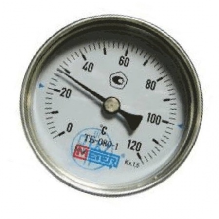 Термометр биметаллический осевой Дк100 L60мм G1/2"